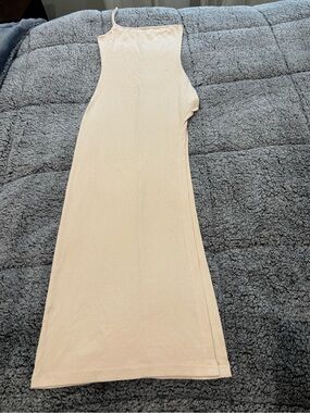 SHEIN One-Shoulder Cream Maxi Dress